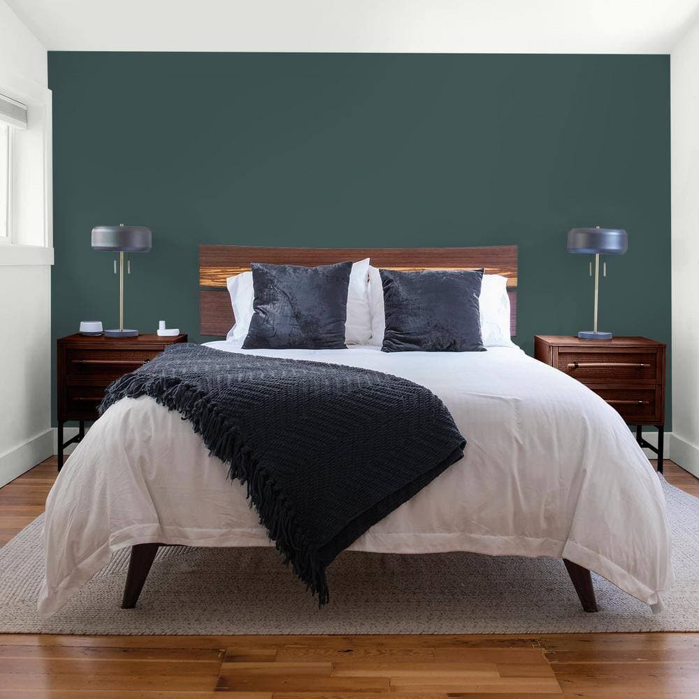 Glidden Premium 1 gal. PPG1145-7 Night Watch Flat Interior Latex Paint (4)