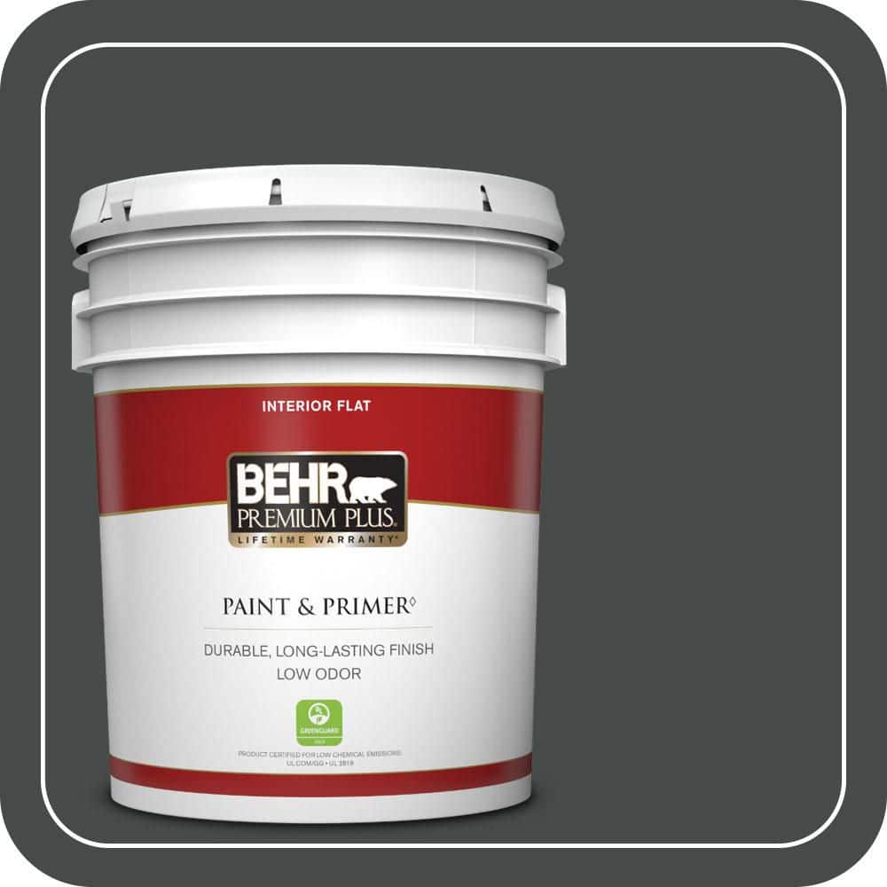 BEHR PREMIUM PLUS 5 gal. #N450-7 Astronomical Flat Low Odor Interior Paint & Primer