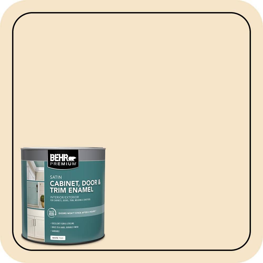 BEHR PREMIUM 1 qt. #PPU6-10 Cream Puff Satin Enamel Interior/Exterior Cabinet, Door & Trim Paint