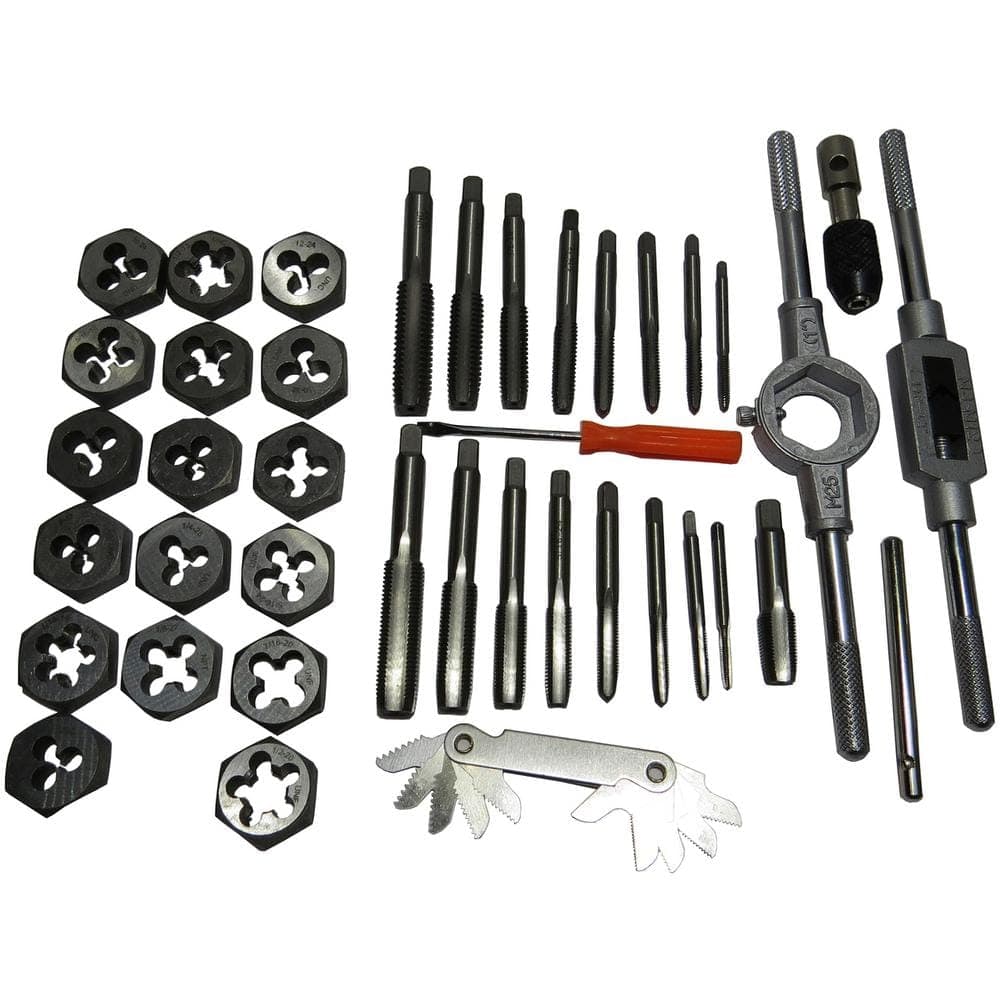 Drill America #4 - 1/2 in. Hex Dies Carbon Steel NC and NF Tap and Die Set (40-Piece) (3)