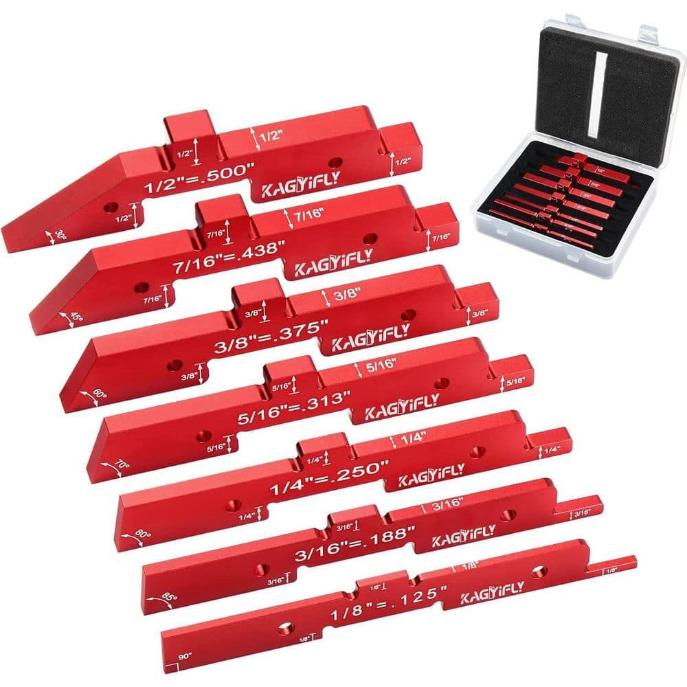 Unbranded 7pcs Aluminum Precision Setup Blocks Height Gauge Set with Laser Marking for Router Table Saw Woodworking (7-Pack) (2)