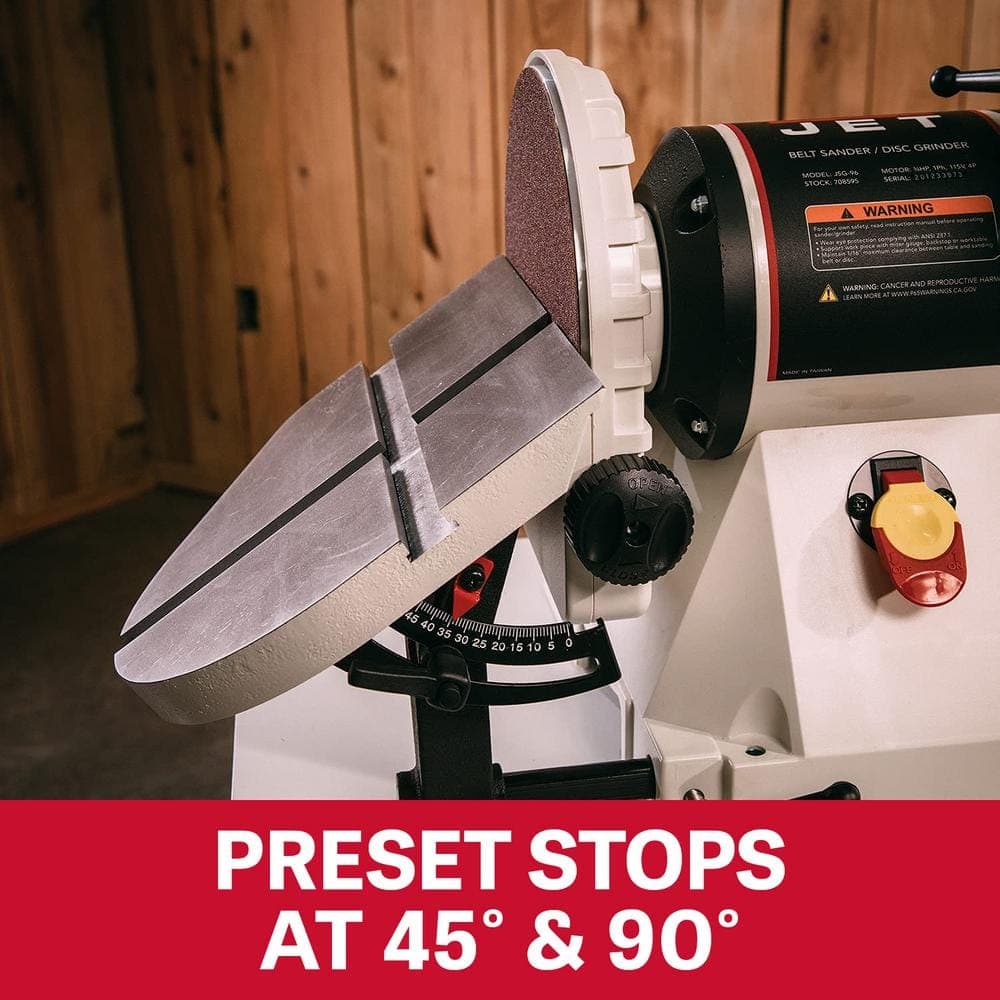 Jet 3/4 HP 6 in. x 48 in. Belt and 9 in. Disc Sander with Closed Stand, 115-Volt JSG-96CS (2)