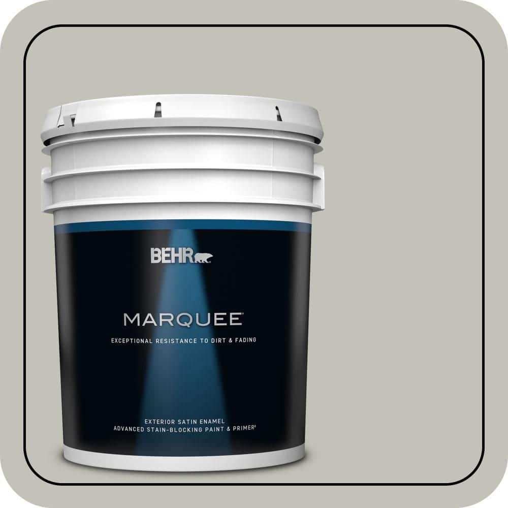 BEHR MARQUEE 5 gal. #PPU25-09 Foggy London Satin Enamel Exterior Paint & Primer