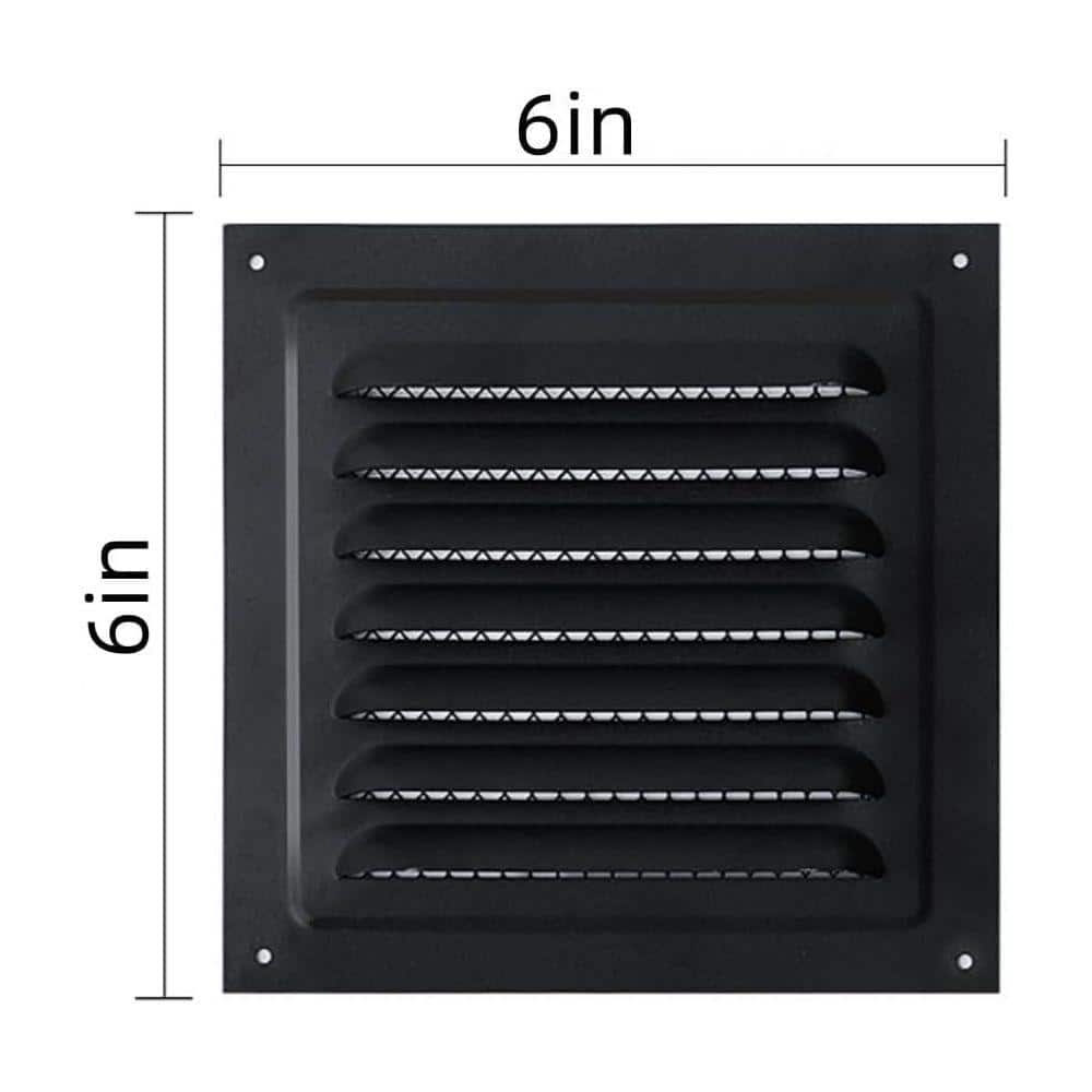 KIWDZFU 6 x 6 Square White Aluminum Wall Vent Louver Grille with Insect Screen for Attic Garage Ceiling Exterior 2-Pack (3)