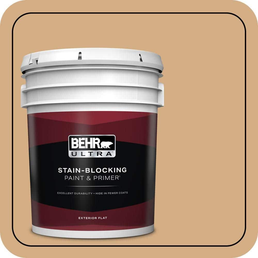 BEHR ULTRA 5 gal. #S270-4 Praline Flat Exterior Paint & Primer
