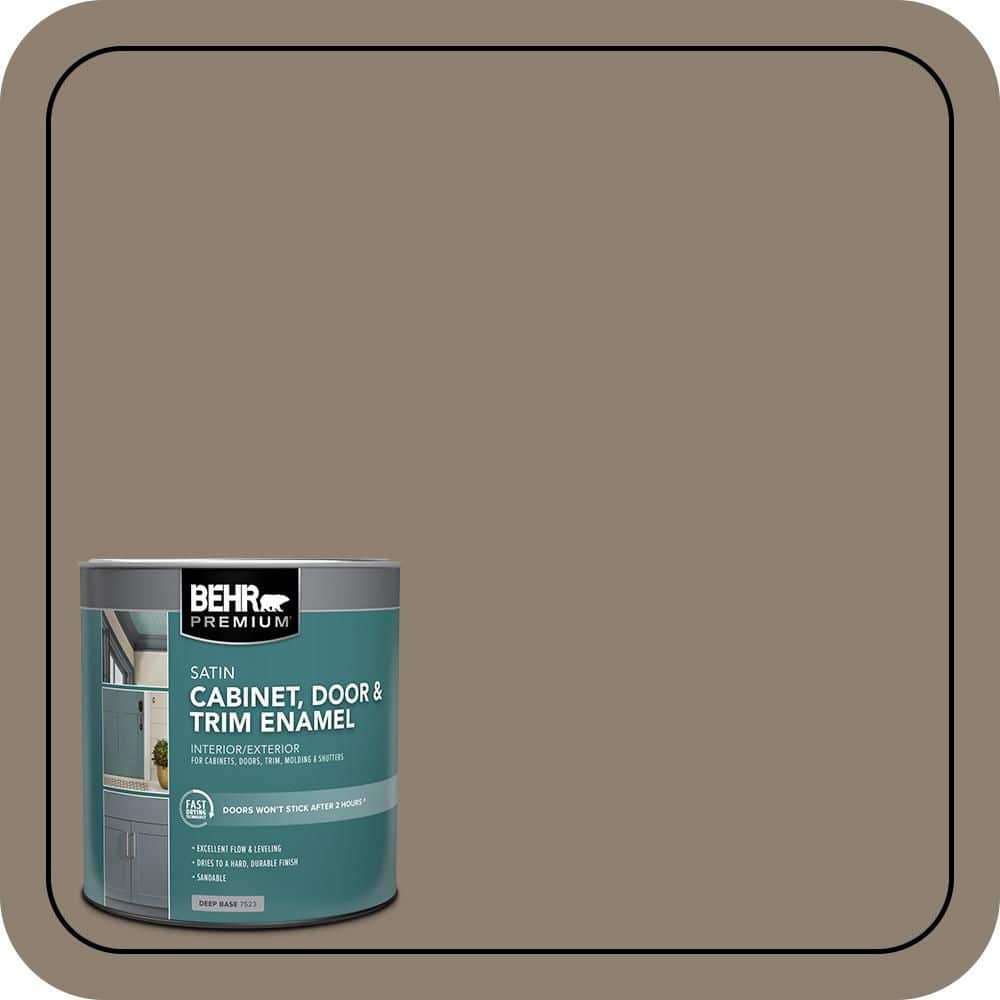 BEHR PREMIUM 1 qt. #720D-5 Mocha Accent Satin Enamel Interior/Exterior Cabinet, Door & Trim Paint