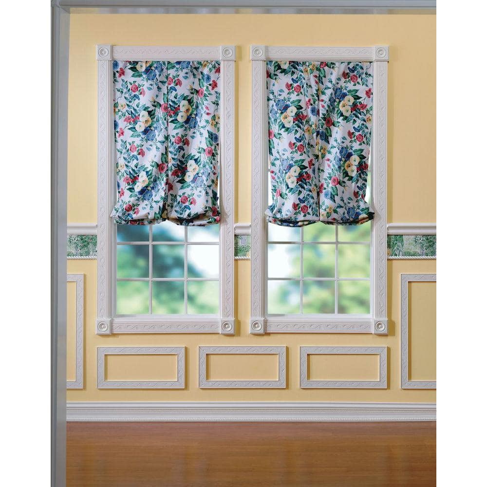 HOUSE OF FARA 3/8 in. x 1-3/4 in. x 4 ft. Unfinished Hardwood Embossed Vine Panel Drip Cap Moulding (3)