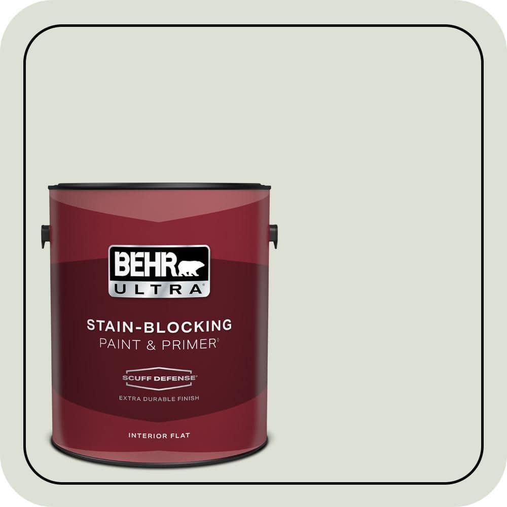 BEHR ULTRA 1 gal. #N390-1 Light Mist Extra Durable Flat Interior Paint & Primer (1)