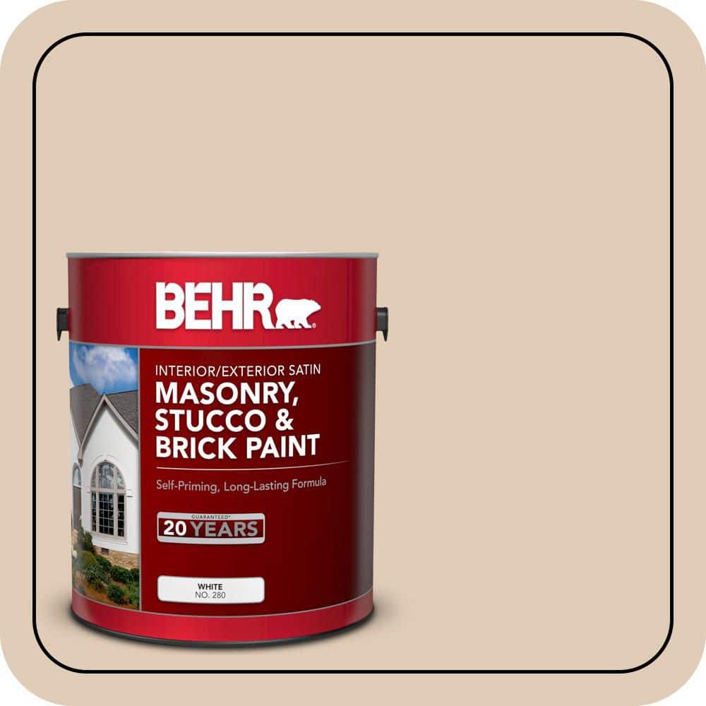 BEHR 5 gal. #S240-2 Rice Crackers Satin Interior/Exterior Masonry, Stucco and Brick Paint
