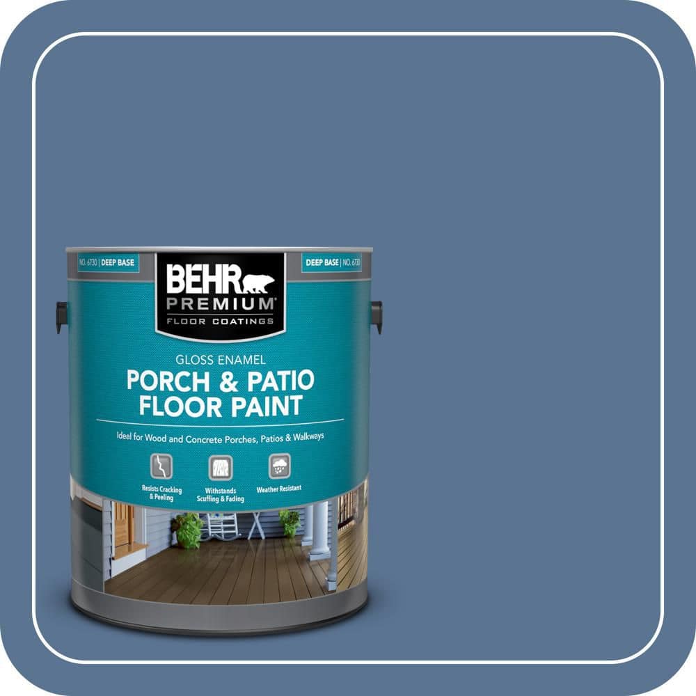 BEHR PREMIUM 1 gal. #PPU14-18 Laguna Blue Gloss Enamel Interior/Exterior Porch and Patio Floor Paint