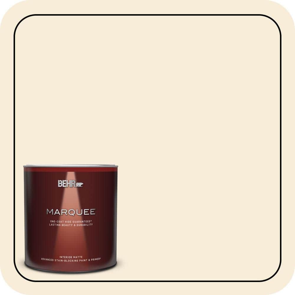BEHR MARQUEE 1 qt. #70 Linen White Matte Interior Paint with Primer