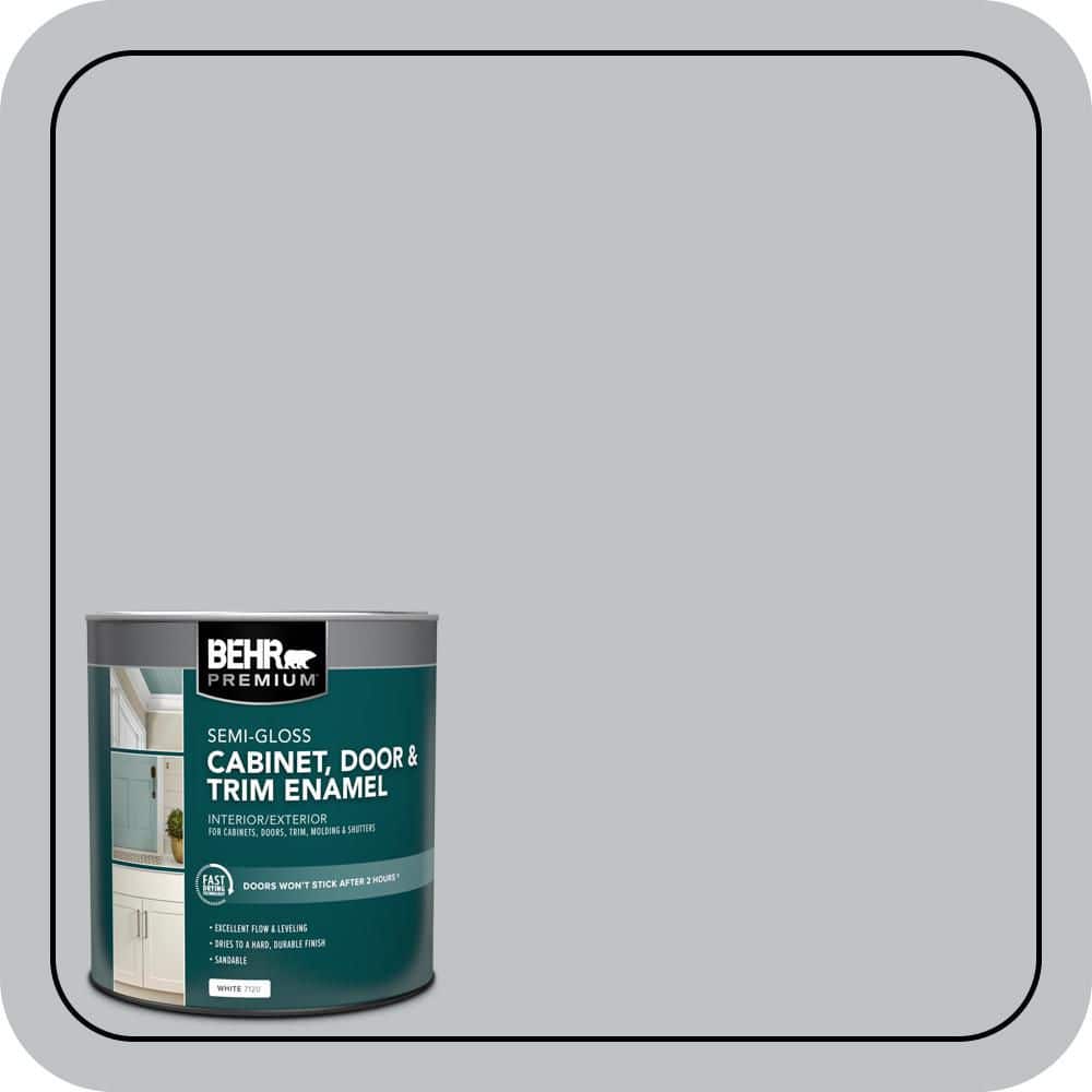 BEHR PREMIUM 1 qt. #MS-75 Blue Gray Sky Semi-Gloss Enamel Interior/Exterior Cabinet, Door & Trim Paint