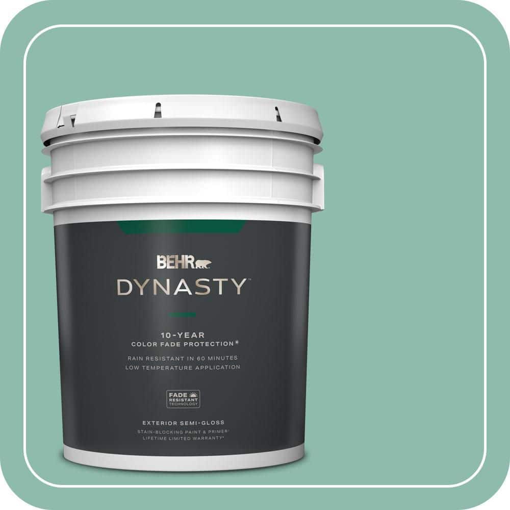 BEHR DYNASTY 5 gal. #MQ6-37 Mild Evergreen Semi-Gloss Enamel Exterior Stain-Blocking Paint & Primer