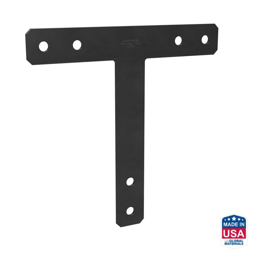 Simpson Strong-Tie HTPC 16 in. x 16 in. 7-Gauge Black Powder-Coated Ornamental T Strap (1)