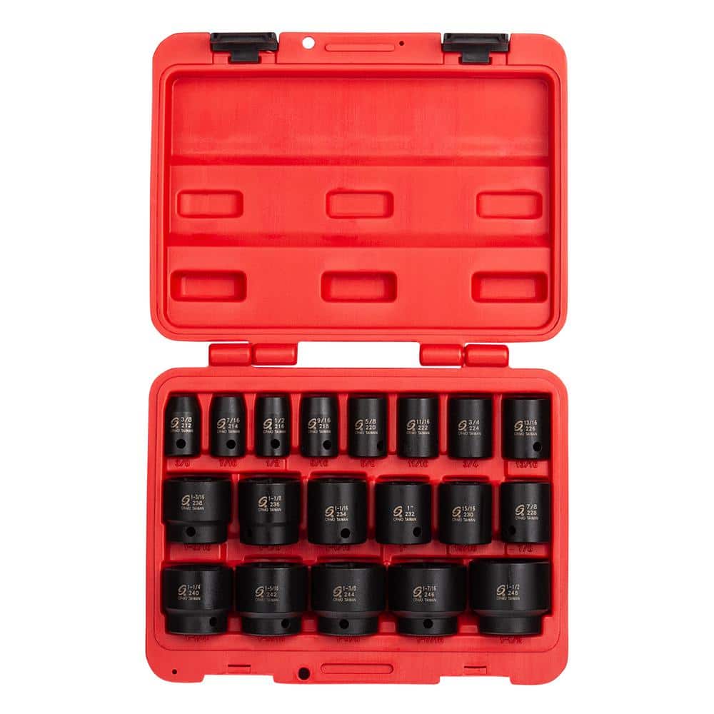 SUNEX TOOLS 1/2 in. Drive SAE Impact Socket Set (19-Piece) (1)