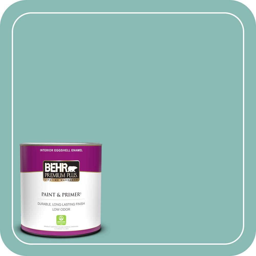 BEHR PREMIUM PLUS 1 qt. #T14-1 Ocean Liner Eggshell Enamel Low Odor Interior Paint & Primer