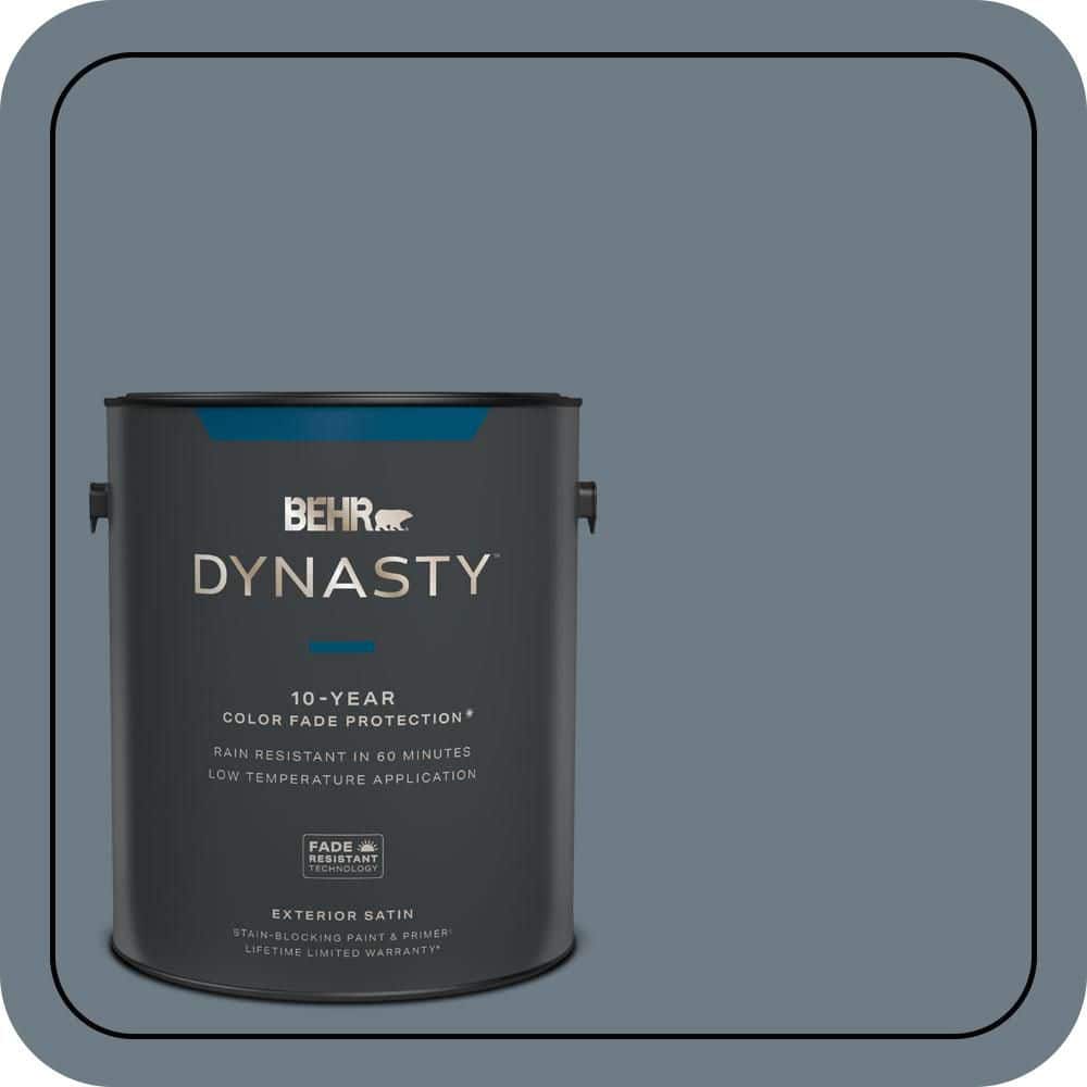 BEHR DYNASTY 1 gal. #N490-5 Charcoal Blue Satin Enamel Exterior Stain-Blocking Paint & Primer