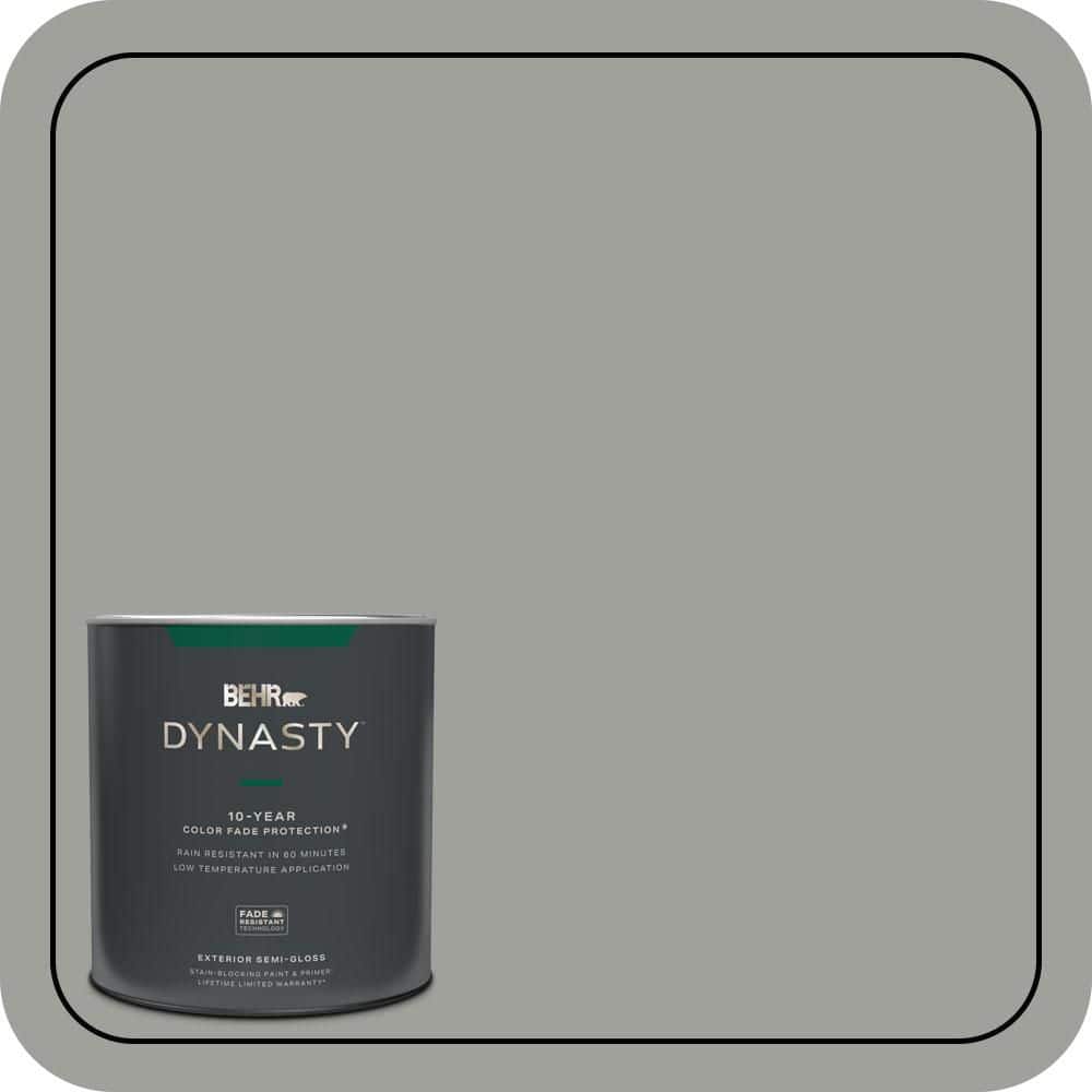 BEHR DYNASTY 1 qt. #MQ6-22 Gateway Gray Semi-Gloss Enamel Exterior Stain-Blocking Paint & Primer