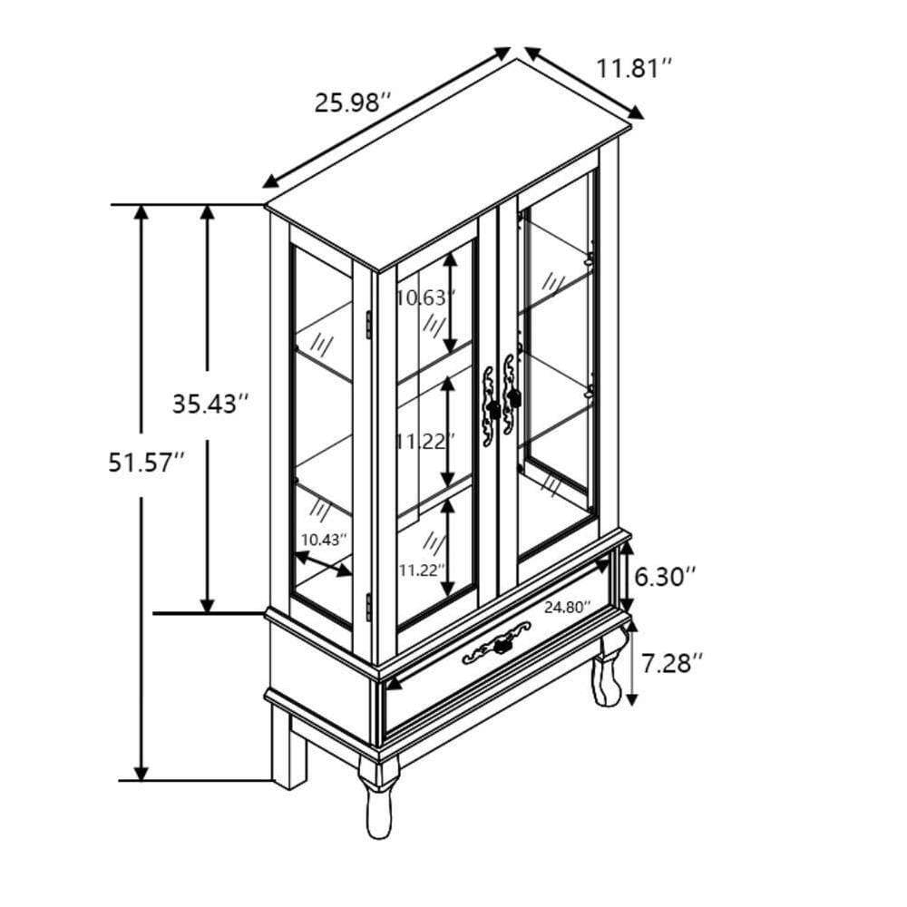COWLOWN 25.98 in. W x 11.81 in. D x 51.58 in. H Bathroom Black Linen Cabinet (2)
