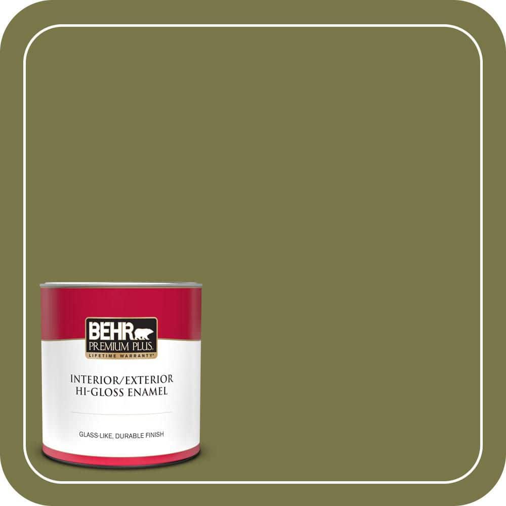 BEHR PREMIUM PLUS 1 qt. #S340-7A Garnish Hi-Gloss Enamel Interior/Exterior Paint & Primer (1)