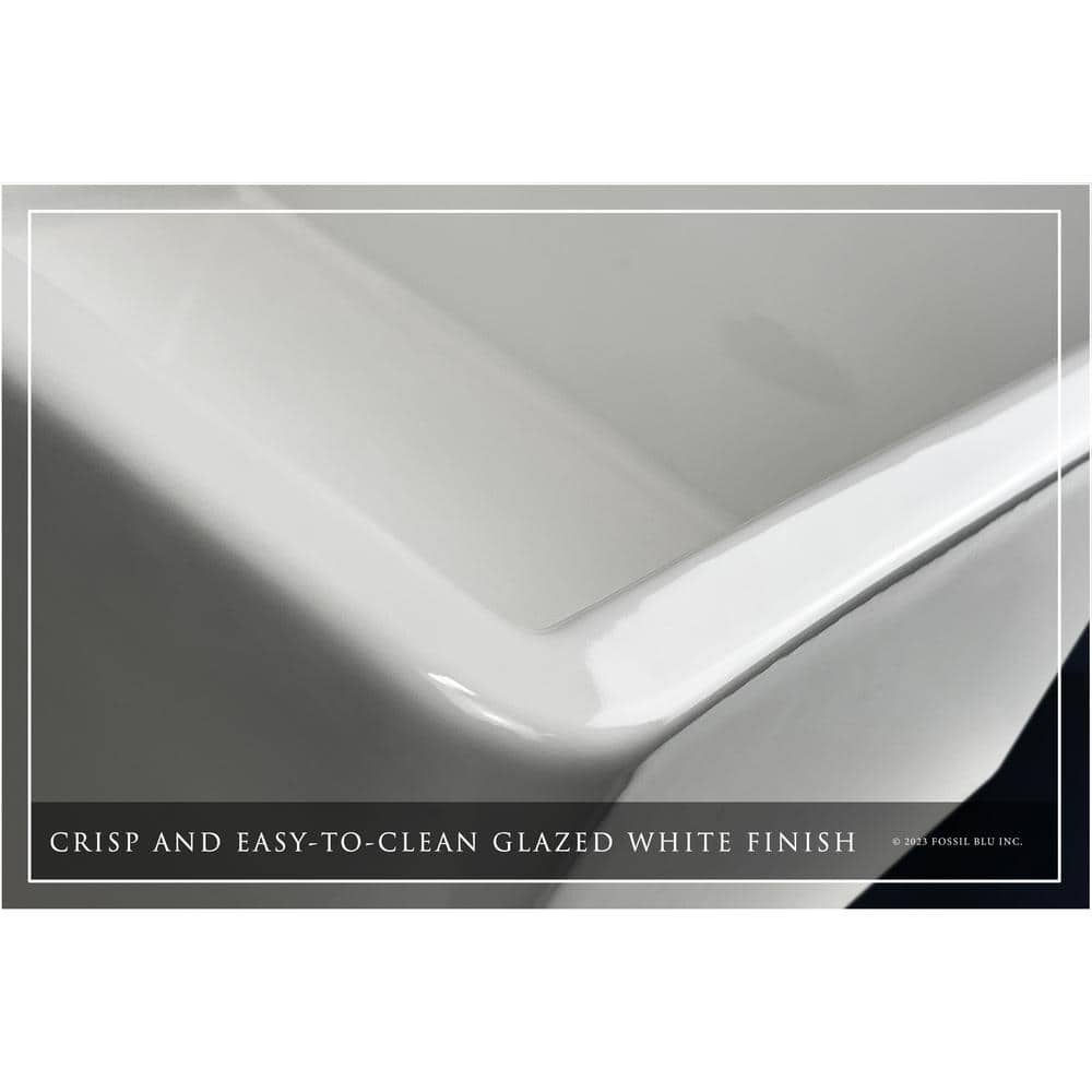 Fossil Blu Farmhouse 18 in. Apron-Front Bathroom Sink in White Fireclay (2)