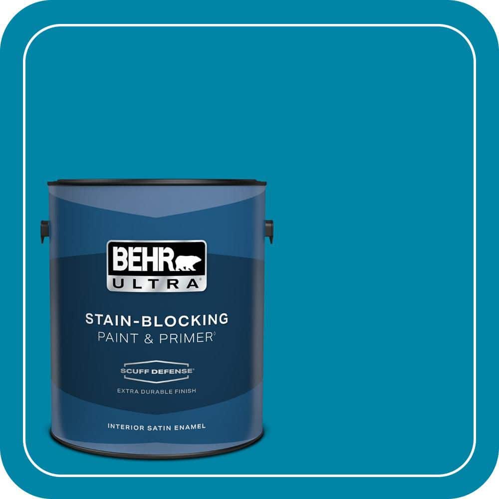 BEHR ULTRA 1 gal. #MQ4-53 Tibetan Turquoise Extra Durable Satin Enamel Interior Paint & Primer