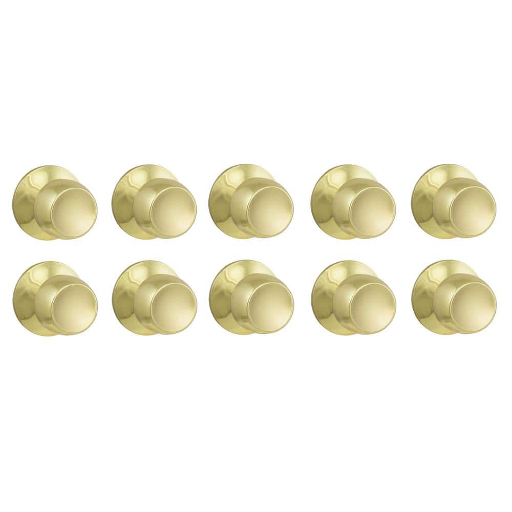 Defiant Brandywine Polished Brass Hall/Closet Door Knob (10-Pack)