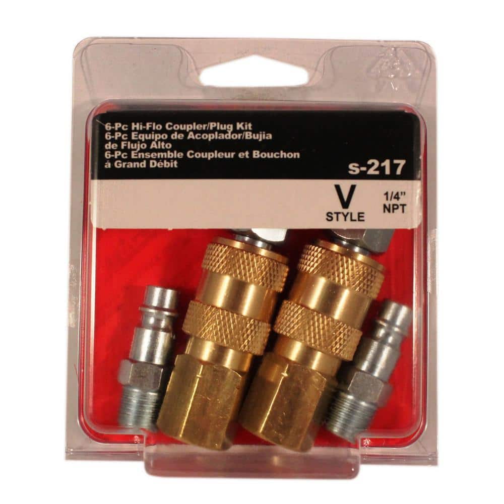 Milton Industries, Inc. 1/4 in. NPT V Style Coupler and Plug Kit (3)