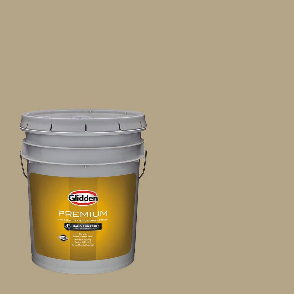 Glidden Premium 5 gal. PPG1026-4 Karma Flat Exterior Latex Paint