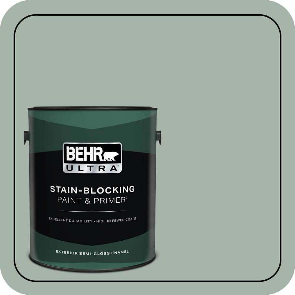 BEHR ULTRA 1 gal. #PMD-100 Aquatone Semi-Gloss Enamel Exterior Paint & Primer