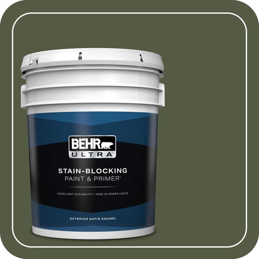 BEHR ULTRA 5 gal. #MQ6-54 River Forest Satin Enamel Exterior Paint & Primer (1)