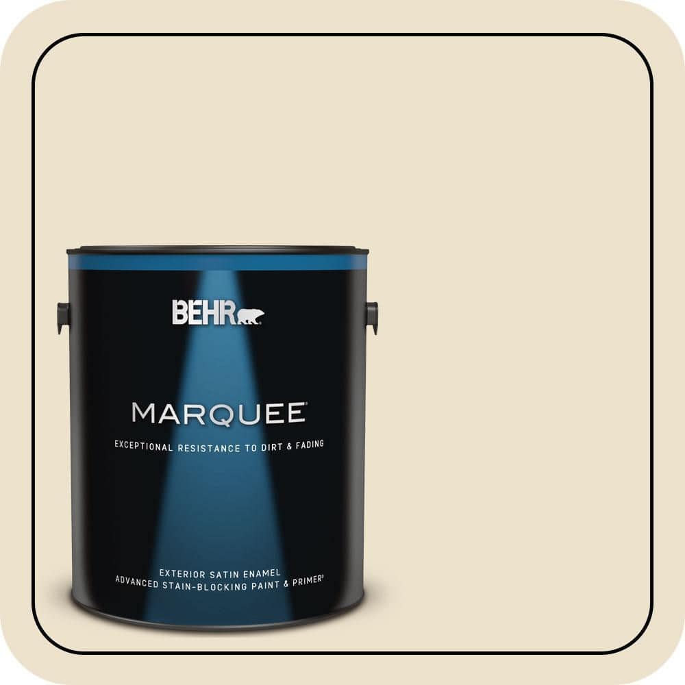 BEHR MARQUEE 1 gal. #PPU7-15 Ivory Lace Satin Enamel Exterior Paint & Primer
