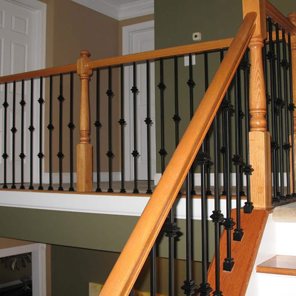 WM Coffman 44 in. x 1/2 in. Satin Black Single Knuckle Hollow Iron Baluster (2)
