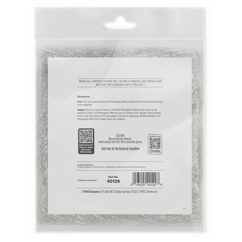 J-B Weld 8 sq. ft. Fiberglass Mat (2)