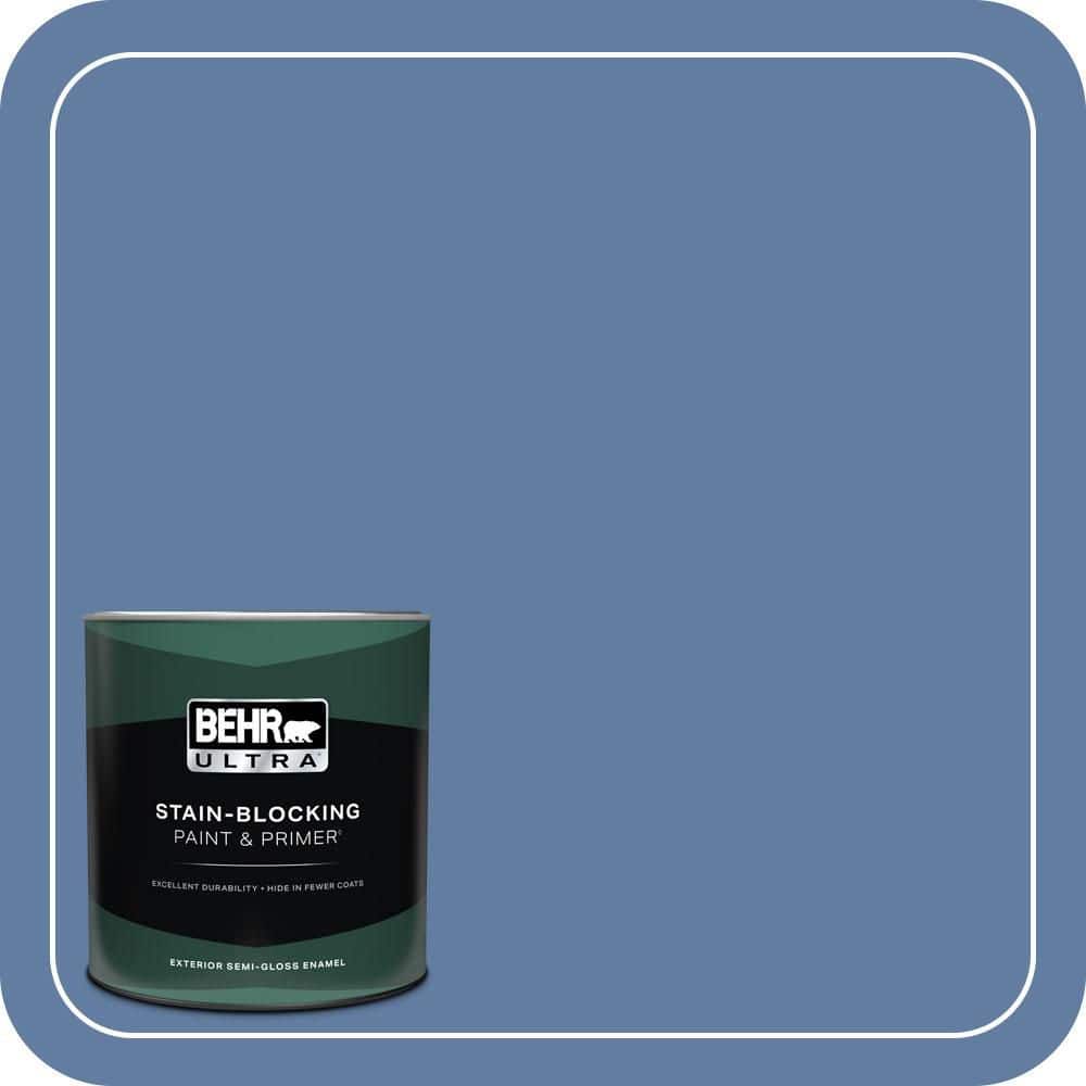 BEHR ULTRA 1 qt. #600D-6 Blueberry Patch Semi-Gloss Enamel Exterior Paint & Primer