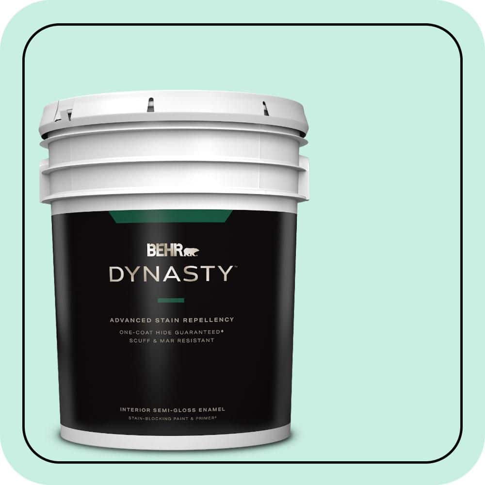BEHR DYNASTY 5 gal. #P430-1 Summer House Semi-Gloss Enamel Interior Stain-Blocking Paint & Primer