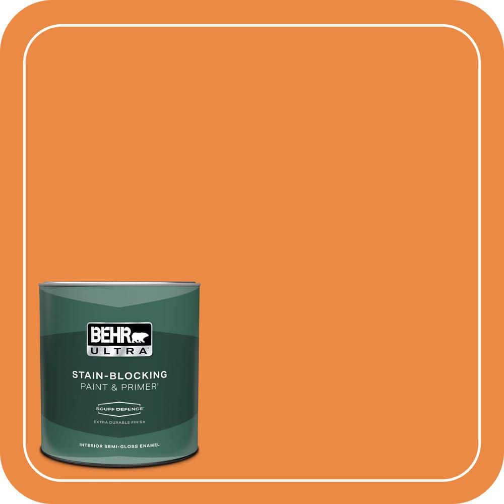 BEHR ULTRA 1 qt. #P230-7 Acapulco Sun Extra Durable Semi-Gloss Enamel Interior Paint & Primer
