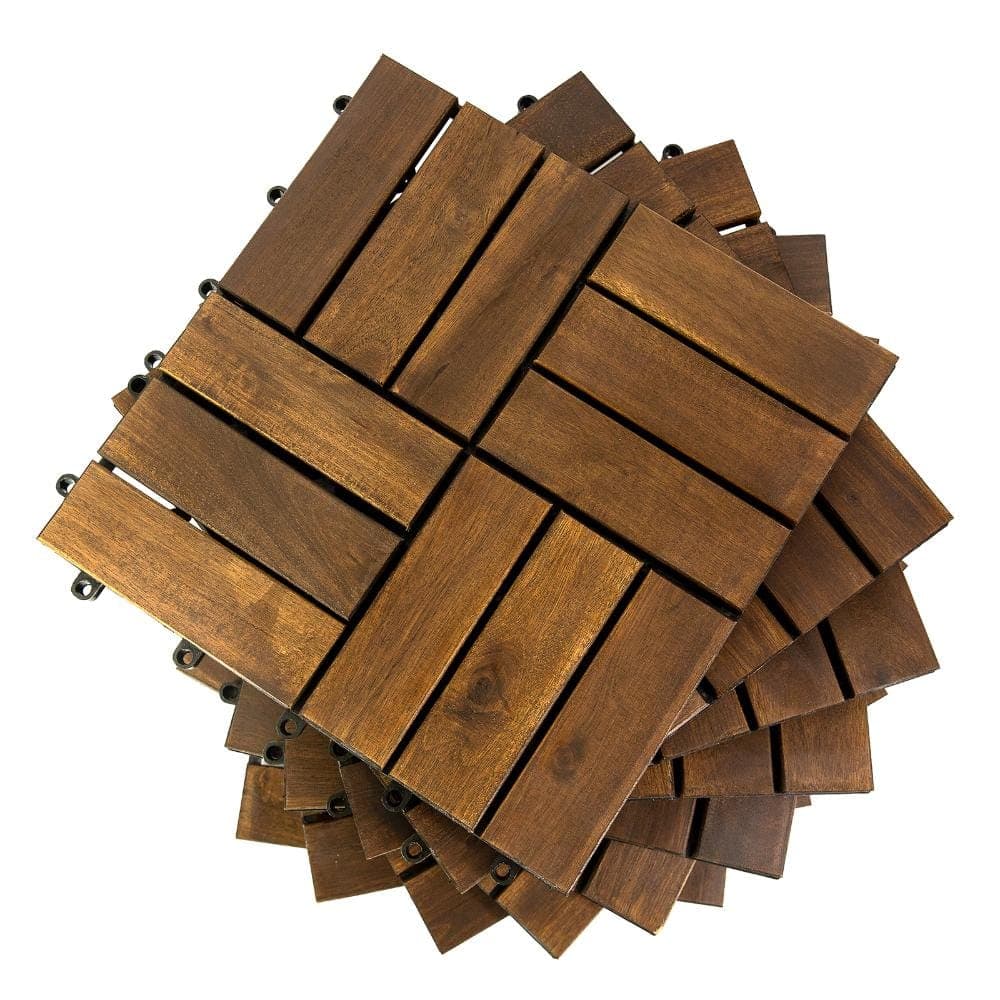 Unbranded 1ft.x 1ft. Acacia Wood Deck Tile for Outdoor and lndoor(10 pack) (1)