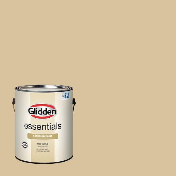 Glidden Essentials 1 gal. PPG1095-4 Golden Ecru Flat/Matte Exterior Paint (2)