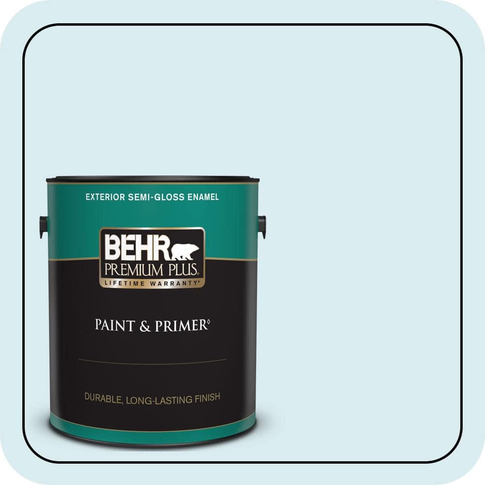 BEHR PREMIUM PLUS 1 gal. #550C-1 Airy Semi-Gloss Enamel Exterior Paint & Primer
