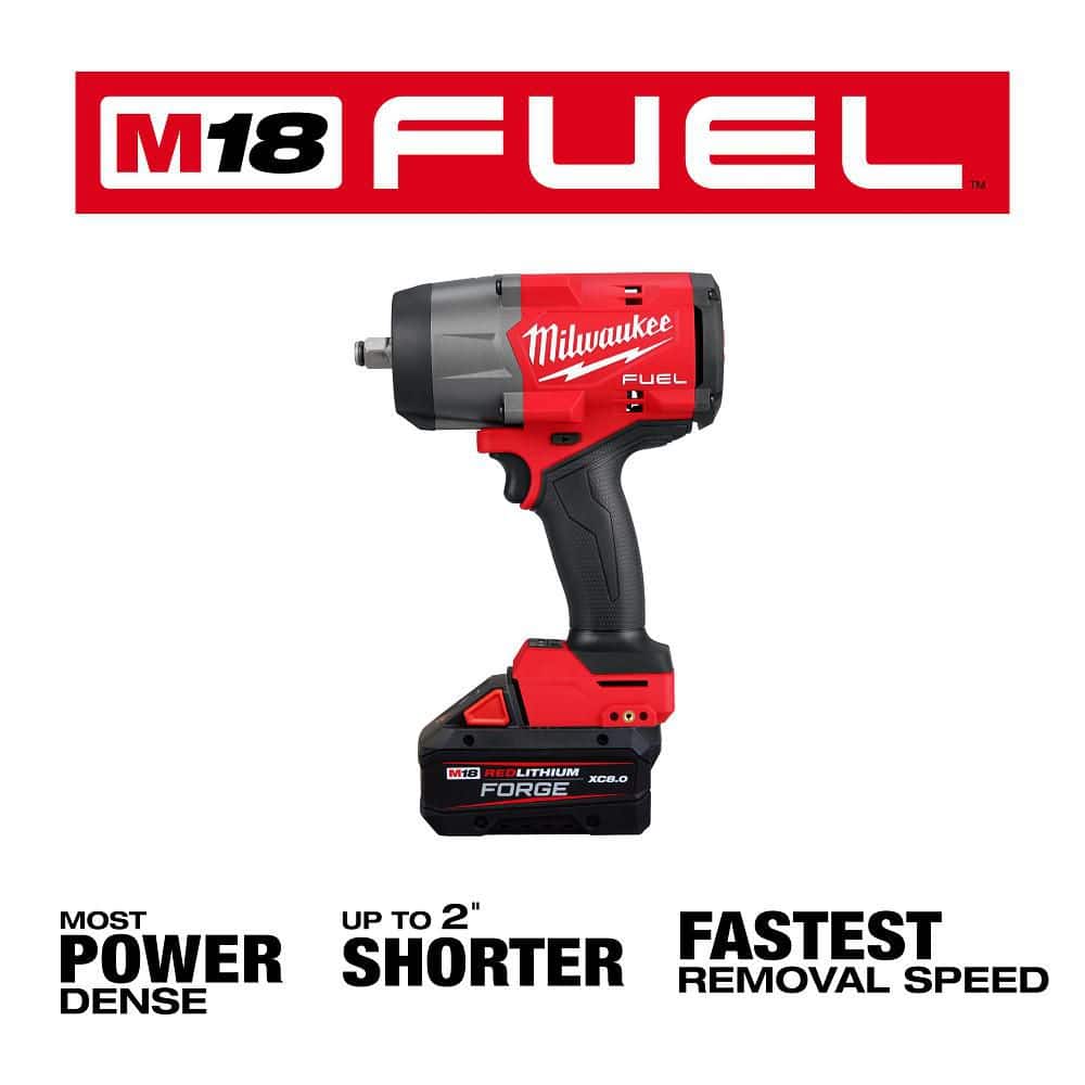 Milwaukee M18 FUEL 18V Lithium-Ion Brushless Cordless 1/2 in. High Torque Impact Wrench w/Friction Ring FORGE Kit (2)