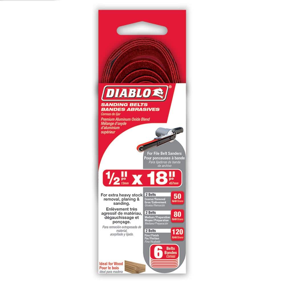 DIABLO ½ in. x 18 in. Assorted File Sanding Belt (1)