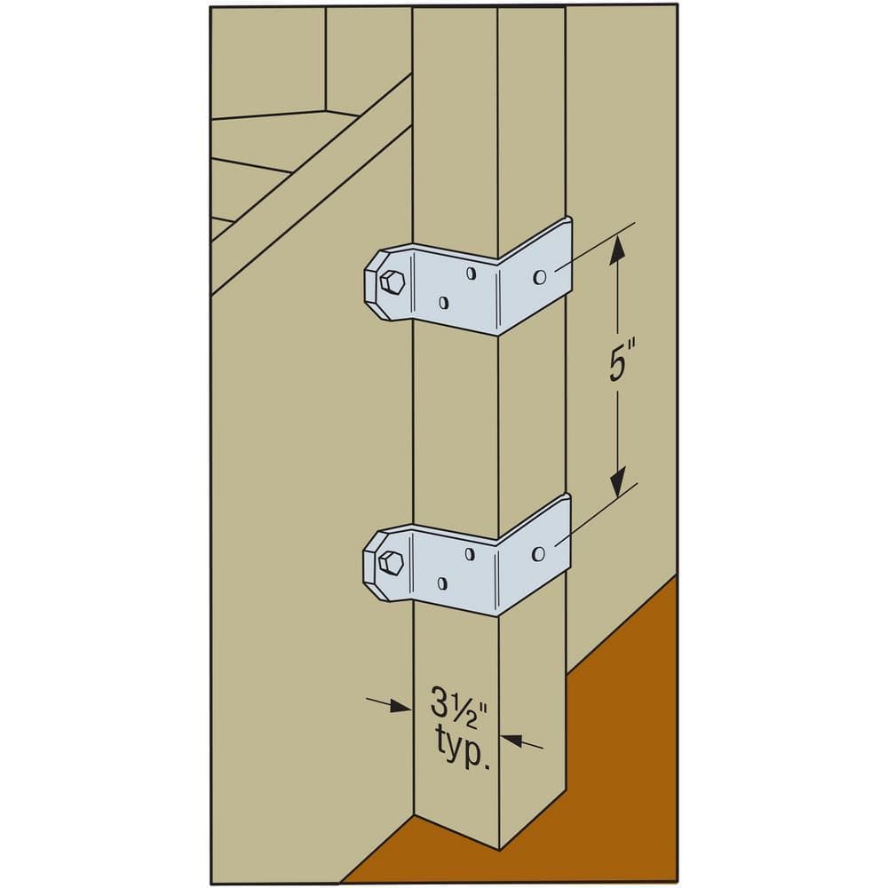 Simpson Strong-Tie DPTZ ZMAX Galvanized Deck Post Tie for 2x4 Nominal Post (3)