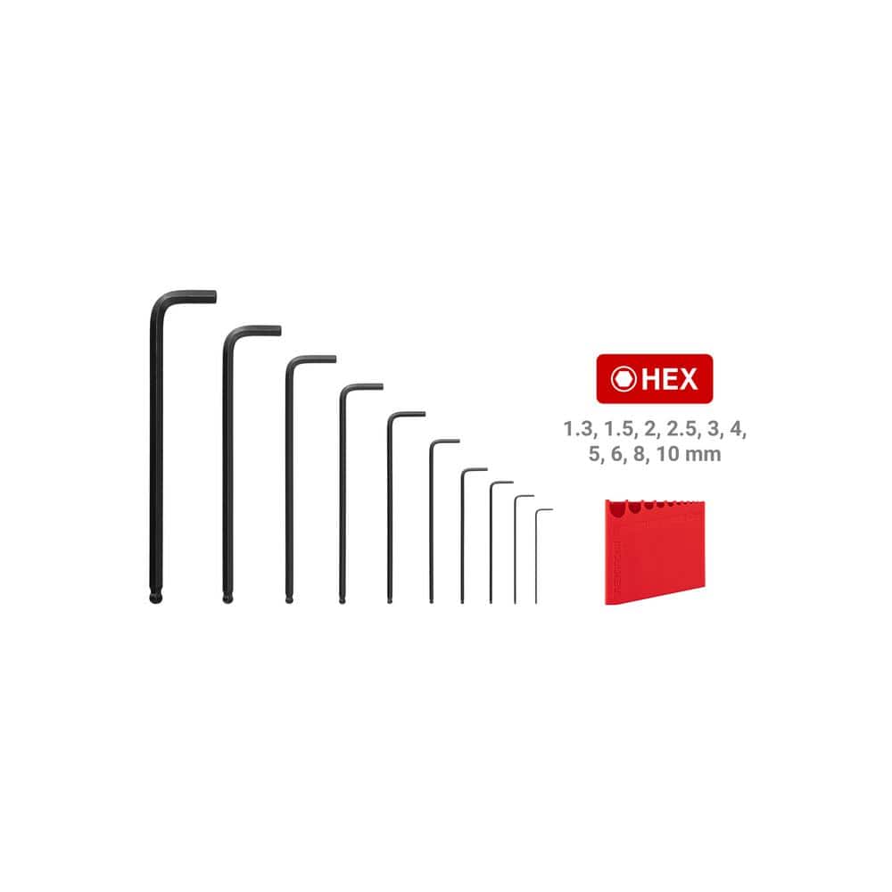 TEKTON Ball End Hex L- Key Set with Holder, 10-Piece (1.3-10 mm) (3)