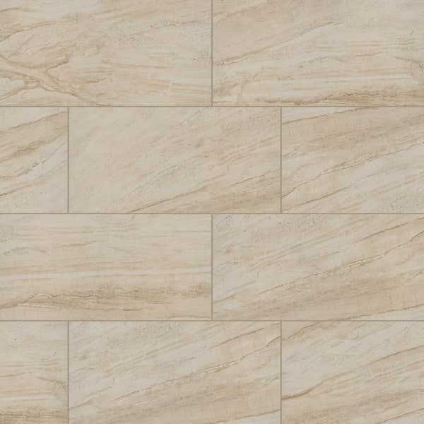 TrafficMaster Vigo Beige 12 in. x 24 in. Matte Ceramic Marble Look Floor and Wall Tile (2 sq. ft./Each)