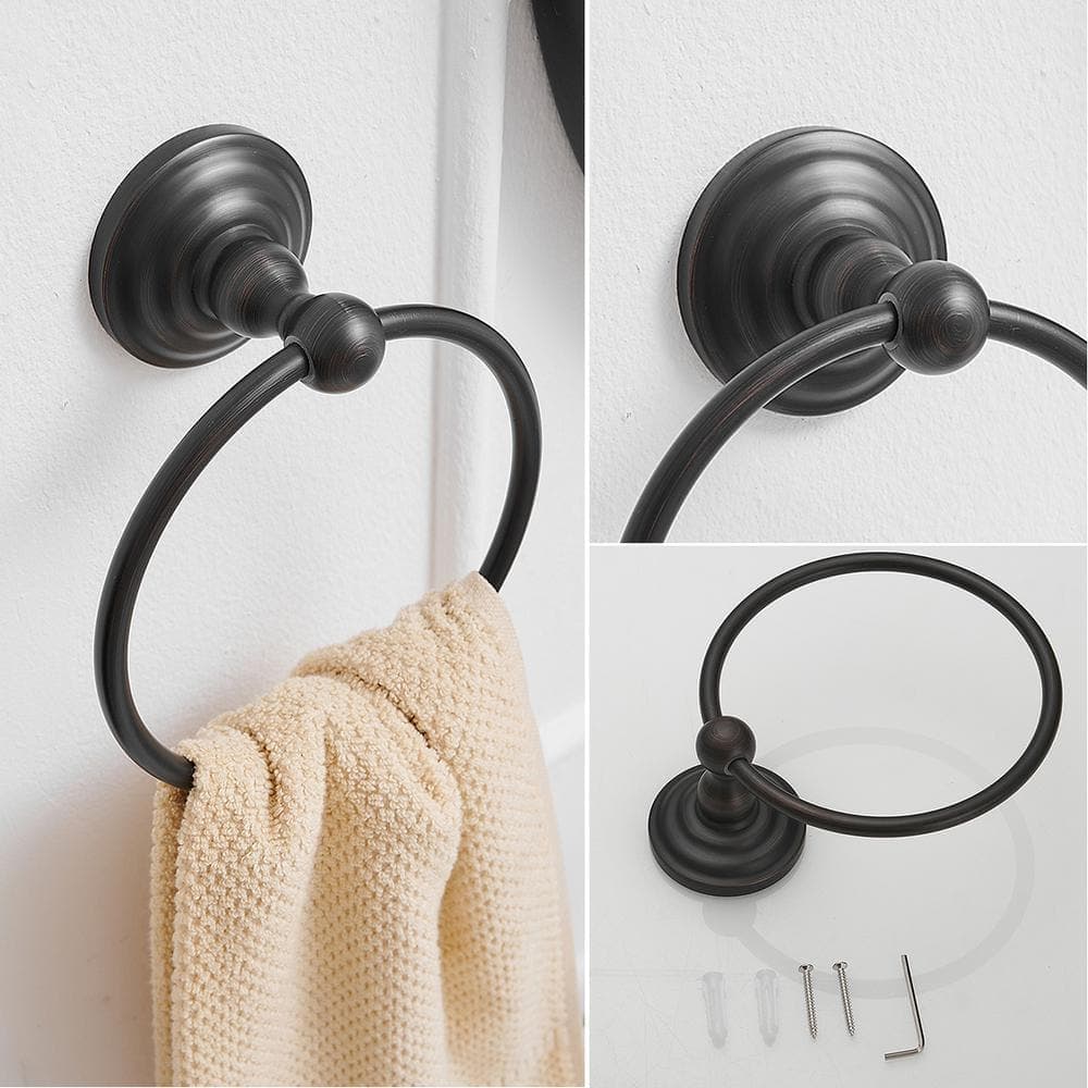 BWE Traditional Wall Mounted Towel Ring Bathroom Accessories Hardware in Oil Rubbed Bronze (3)