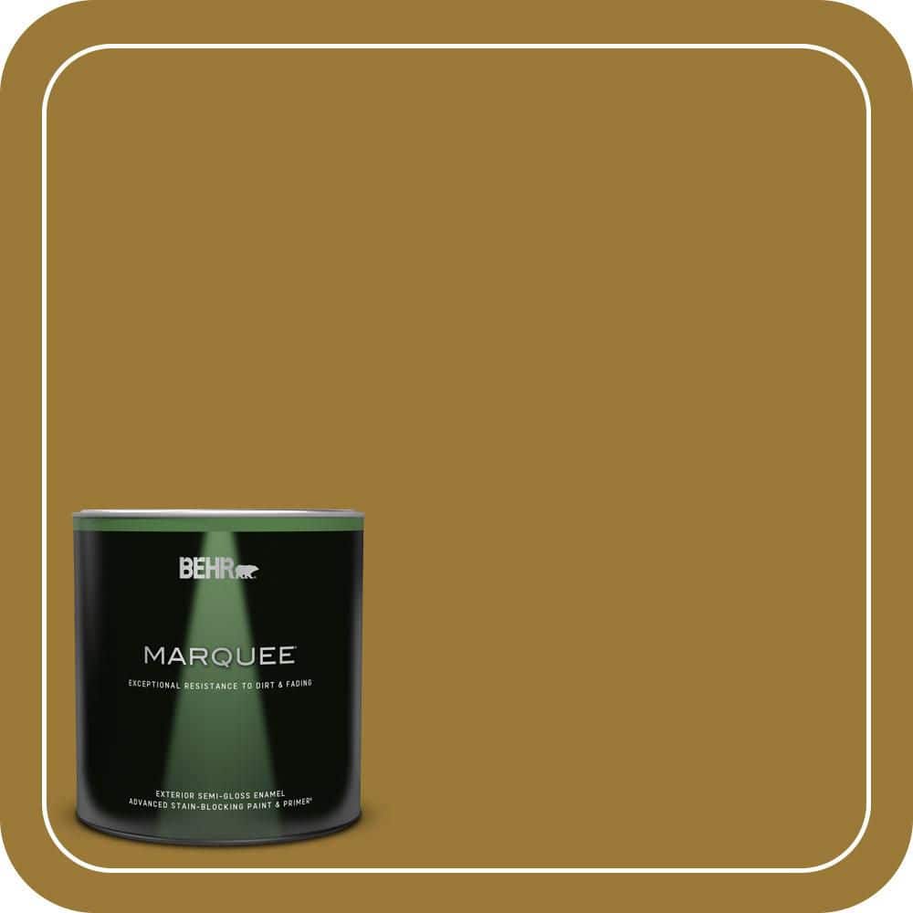BEHR MARQUEE 1 qt. #M300-7A Retro Gold Semi-Gloss Enamel Exterior Paint and Primer