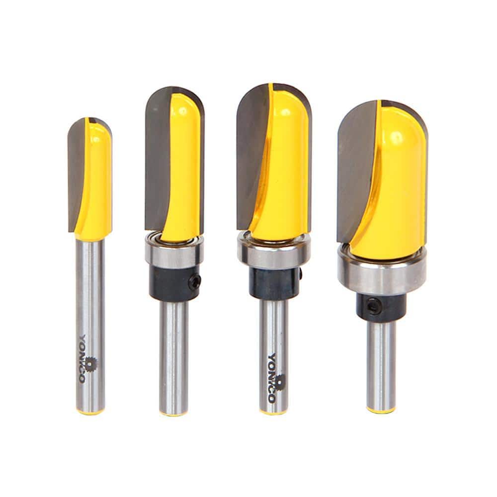 Yonico 1/4 in. Core Box Shank Carbide Tipped Router Bit Set (4-Piece)