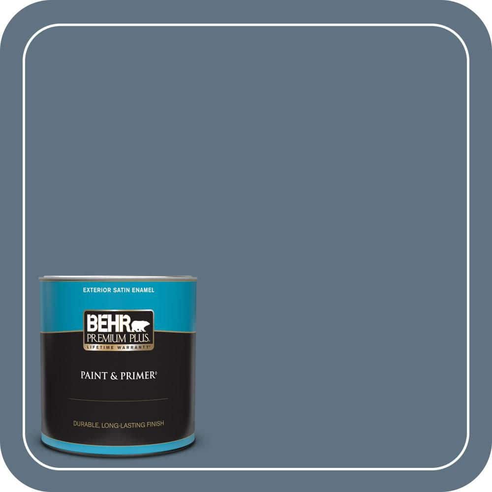BEHR PREMIUM PLUS 1 qt. #560F-6 Windsor Haze Satin Enamel Exterior Paint & Primer
