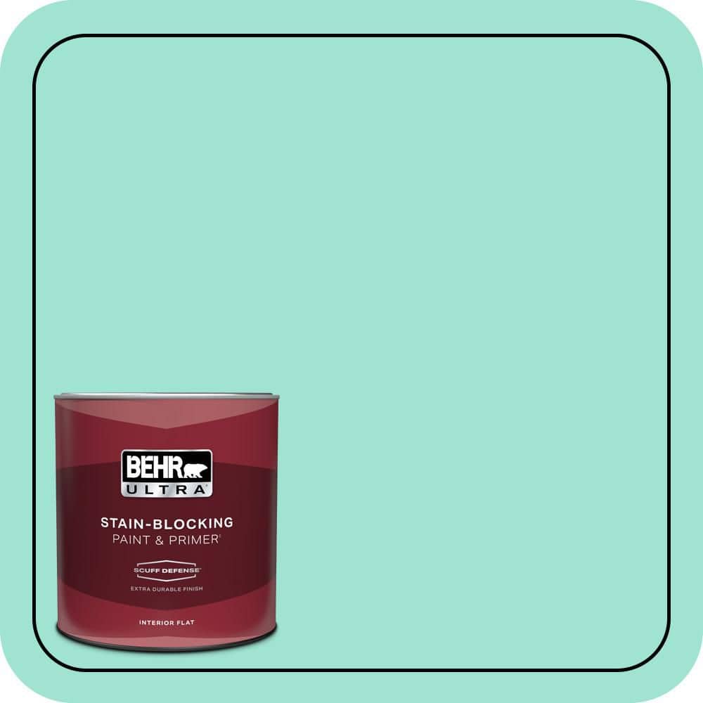 BEHR ULTRA 1 qt. #P430-2 Aqua Wish Extra Durable Flat Interior Paint & Primer